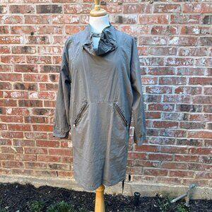Diesel Gray Cotton Utility Lined Dress Pullover Parka Sz XS